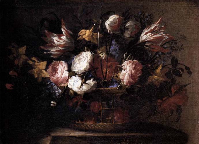 Arellano, Juan de Still-Life with a Basket of Flowers